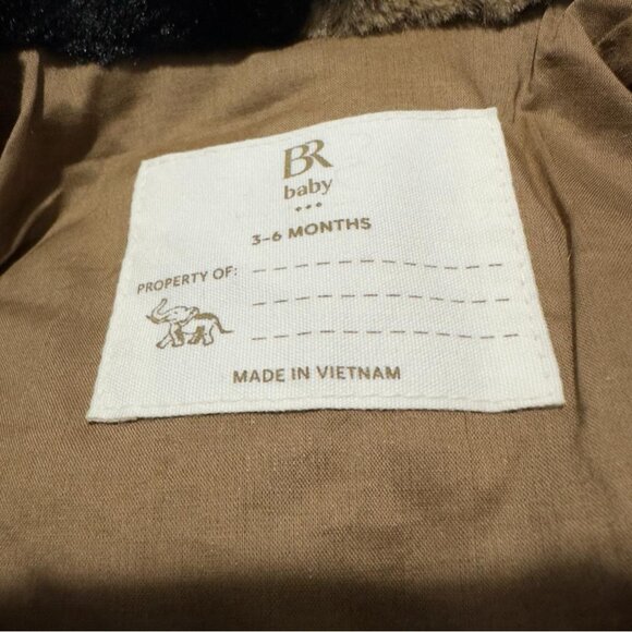 ❤️Baby Winter elegant Jacket 3-6 months GIRLS Faux Fur Coat Chevron Brown Black - Picture 5 of 5